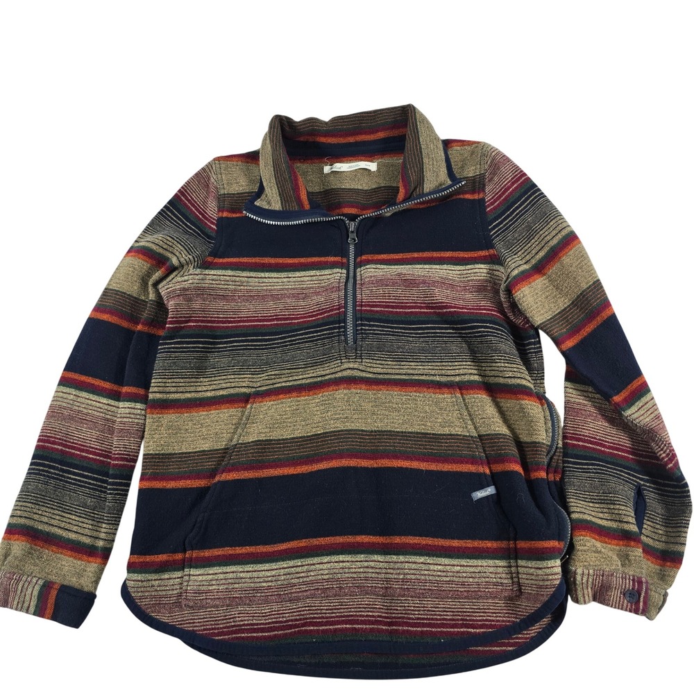 Woolrich Womens XS Striped Quarter Zip Pullover Cotton Sweater Multi-Color 2215